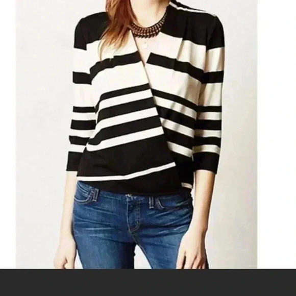 Deletta Chamonix Striped Wrap Top Size S—C1 - Picture 1 of 8